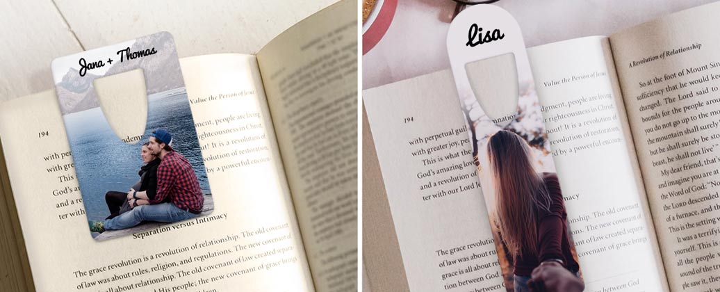 Lesezeichen mit Foto & Wunsch-Text